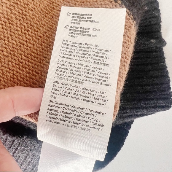 2/25 Esprit Opening Ceremony Colab Sweater Colorblock Turtleneck Wool Cashmere - Picture 5 of 7